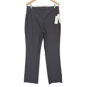 Tribal Bootcut Trouser Womens 14 Dark Gray Pull On Elastic Waist Flat Front